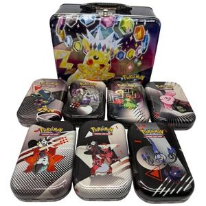 Pokémon TCG: Collector Chest Fall 2024 Lunch Box and Unova 7 Lot Empty Tin‎